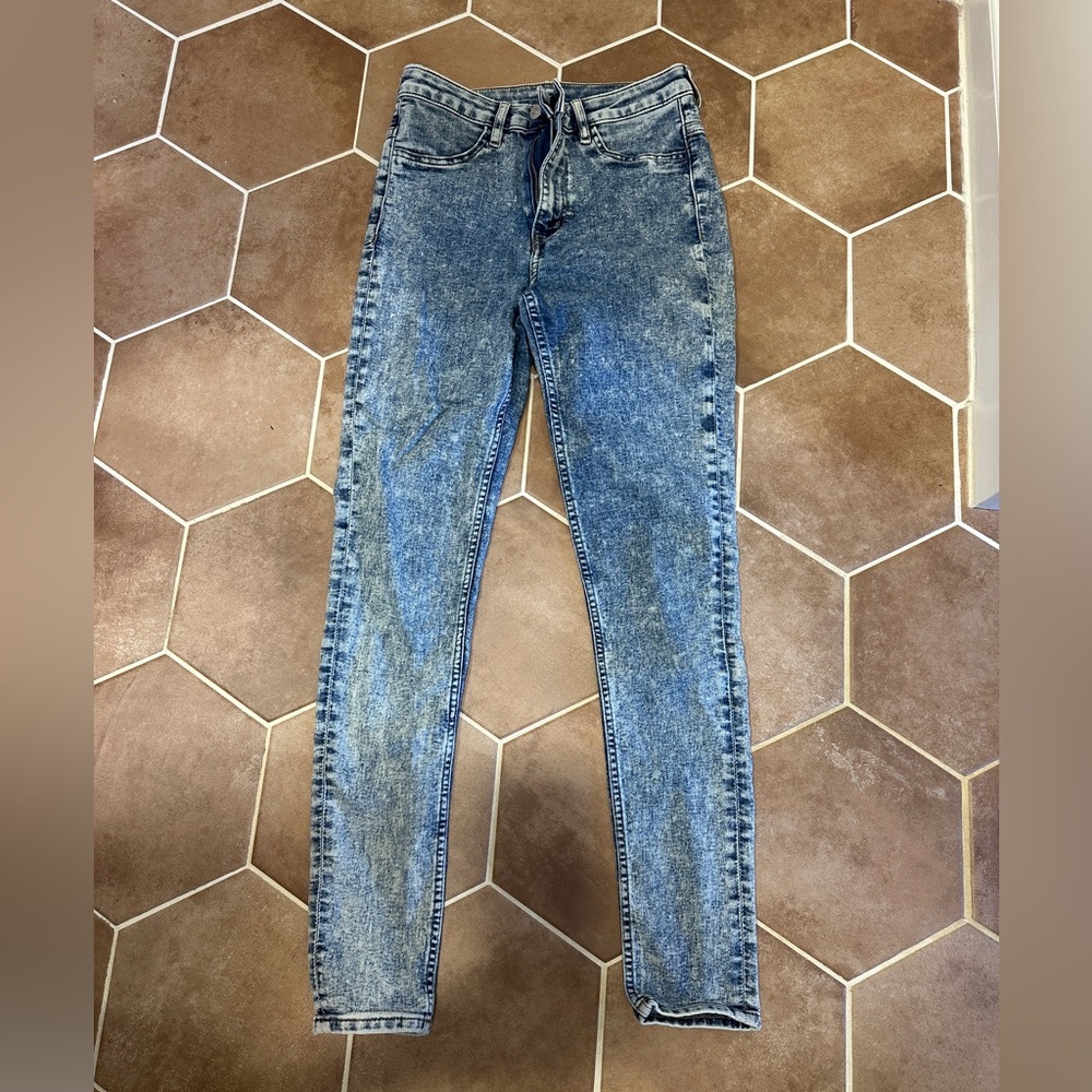 H&M Blue Acid Wash Skinny Jeans